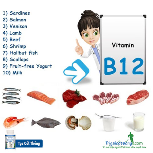 Bệnh đau thần kinh tọa nên ăn nhóm thực phẩm vitamin B12